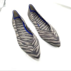 Rothy's Shoes | Rothys New The Point Grey Zebra Flats 75 | Poshmark